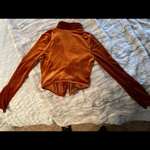 Orange velvet rétro top - Picture 3 of 5